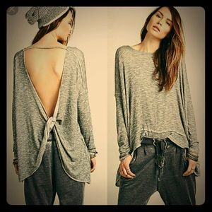 Free people open twist back sweater